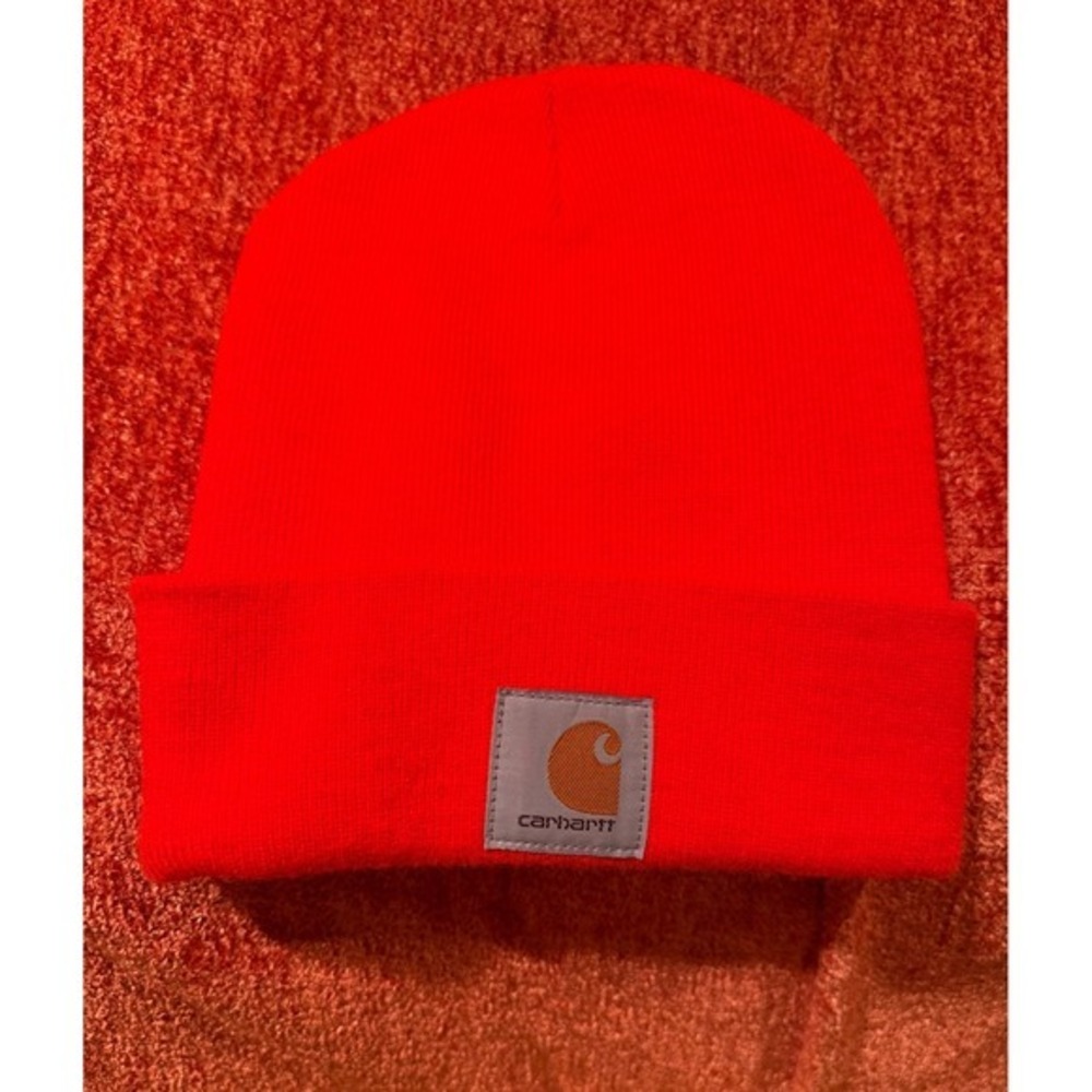 Carhartt Orange Beanie Cap‎ Gorpcore Unisex Grunge Hip hop